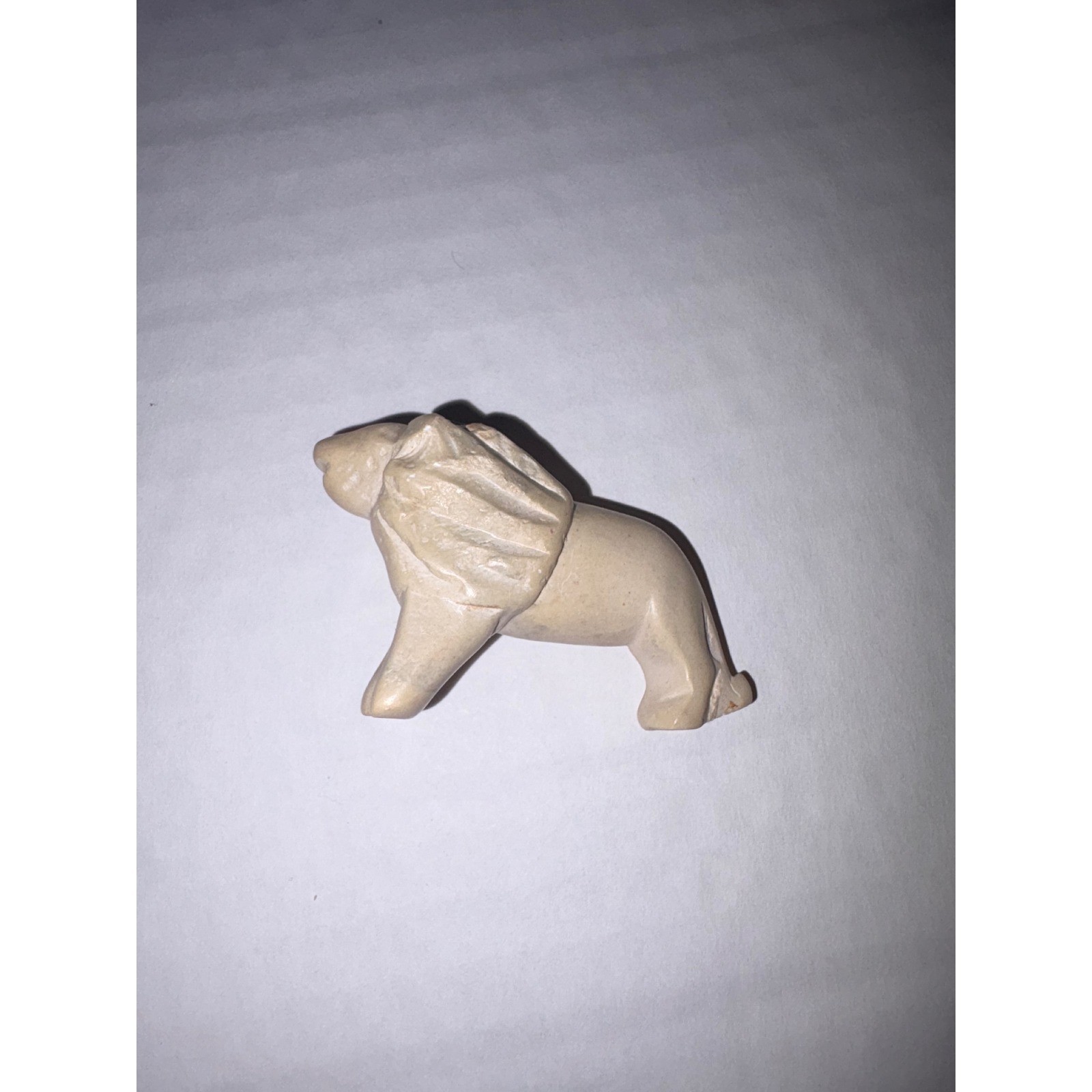 Vintage Soapstone Lion Figurine - Small Animal Sculpture