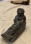 Hand Carved Soapstone Inuit Eskimo on Sled