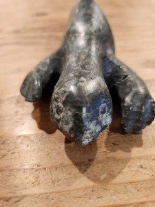 Inuit Soapstone Seal Carving Art Piece