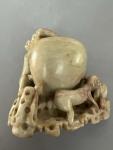 Vintage Soapstone Bird and Human Figurine 5”
