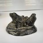 Vintage Soapstone Seal Sculpture by Al Wolf
