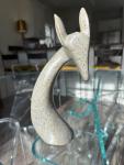 Hand Carved Soapstone Deer Head Sculpture Decor