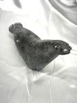 Large Vintage Soapstone Inuit Seal Sculpture