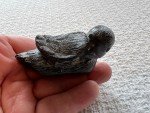 Inuit Soapstone Resting Duck Figurine Sculpture