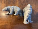 Inuit Soapstone Carving with Bear and Human Figures