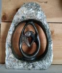 Soapstone Dancers Lovers Embrace Statue 7.5”