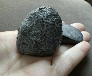 Hand Carved Vintage Soapstone Beaver Sculpture