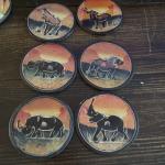 Kenyan Soapstone Wildlife Coaster Set