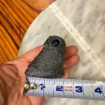 Hand Carved Black Soapstone Owl Sculpture 2.75 in