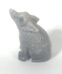 Baying Wolf Soapstone Miniature Figurine