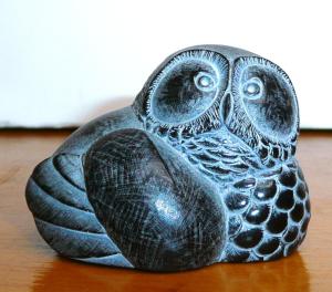 BOMA Canada Black Soapstone Owl Figurine