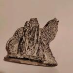 Al Wolf Vintage Soapstone Howling Wolf Sculpture