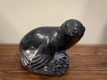 Two Wolf Soapstone Seal Sculptures from Canada