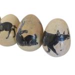 Set of 5 Hand Carved Soapstone Safari Eggs
