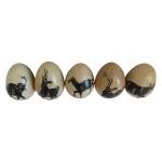 Set of 5 Hand Carved Soapstone Safari Eggs