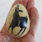 Set of 5 Hand Carved Soapstone Safari Eggs