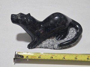 Soapstone Sea Otter Eskimo Carving Sculpture 6.75
