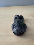 Handmade Gray Black Wolf Soapstone Carving