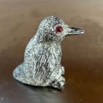 Small Soapstone Bird Figurine with Red Eyes