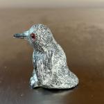 Small Soapstone Bird Figurine with Red Eyes