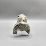 Soapstone Polar Bear with Fish Inuit Sculpture