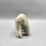 Soapstone Polar Bear with Fish Inuit Sculpture