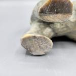 Soapstone Polar Bear with Fish Inuit Sculpture