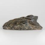 Black Soapstone Apsaras Carving: Spirit of Clouds