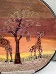 Kisii Soapstone Giraffe Plate - African Wildlife Art
