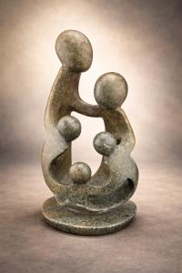 T Medziso Family Stone Sculpture - Soapstone Art
