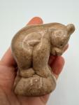Brown Bear Soapstone Figurine for Nature Lovers
