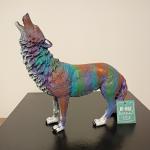 Colorful Wolf Soapstone Sculpture