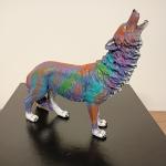 Colorful Wolf Soapstone Sculpture