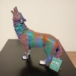 Colorful Wolf Soapstone Sculpture