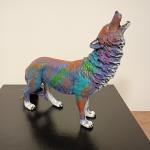 Colorful Wolf Soapstone Sculpture