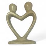 Kenyan Soapstone Heart Couple Sculpture, 6