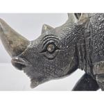 Soapstone Rhinoceros Figurine - African Wildlife Sculpture