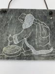 Signed DIMU Inuit Soapstone Carving 7" x 5