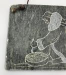 Signed DIMU Inuit Soapstone Carving 7" x 5