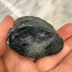 Hand-Carved Black Soapstone Owl with Glass Eyes