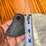 Hand-Carved Black Soapstone Owl with Glass Eyes