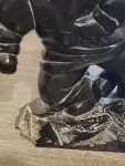 Soapstone Eskimo Hunter Standing on Rock Statue