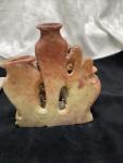 Chinese Hand Carved Soapstone Floral Vase