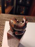 Chinese Soapstone Brown Animal Stamp Carving
