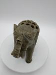 Hand-Carved Vintage Soapstone Elephant Figurine Set