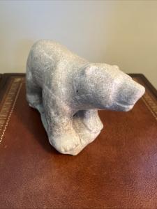 Inuit Soapstone Bear Sculpture - Vintage 4.5" H