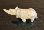 Vintage Soapstone Carved Rhinoceros Figurine 4.5”