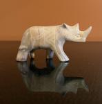 Vintage Soapstone Carved Rhinoceros Figurine 4.5”
