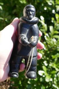 Inuit Hand-Carved Soapstone Figurine - 5.75