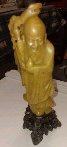 Shouxing Wise Man Soapstone Figurine - 8”